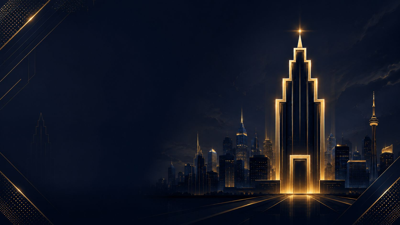 Der Tower-Casino-Wolkenkratzer über einer sommerlichen Nachtskyline